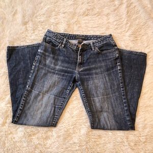 Banana Republic long jeans, lightly distressed 8